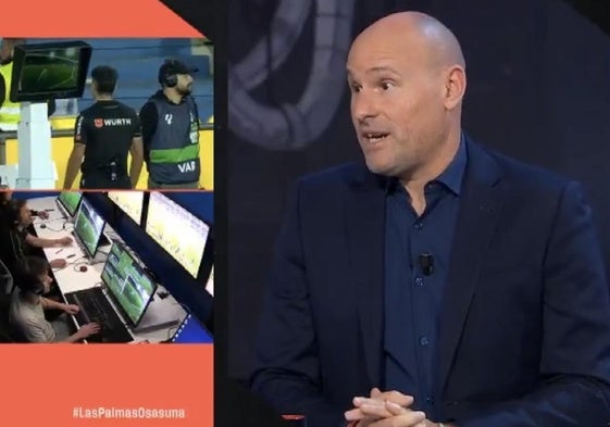 Mateu Lahoz comentando la jugada polémica en 'El Día Después' del partido de la UD Las Palmas contra el Atlético Osasuna.