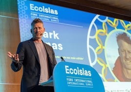 Mark Lynas, divulgador científico, durante su intervención en el Foro Internacional Ecoislas.
