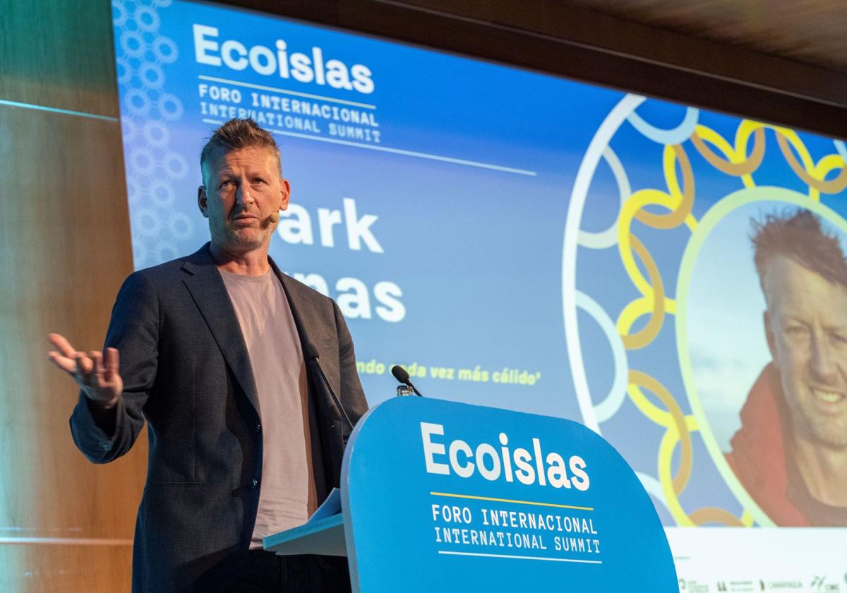 Mark Lynas, divulgador científico, durante su intervención en el Foro Internacional Ecoislas.