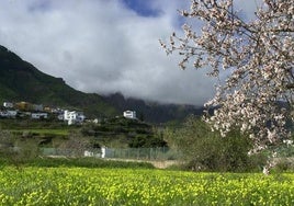 Imagen de archivo de nubosidad sobre Tenteniguada, en Gran Canaria.