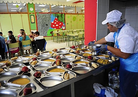 Foto de archivo de un comedor escolar.