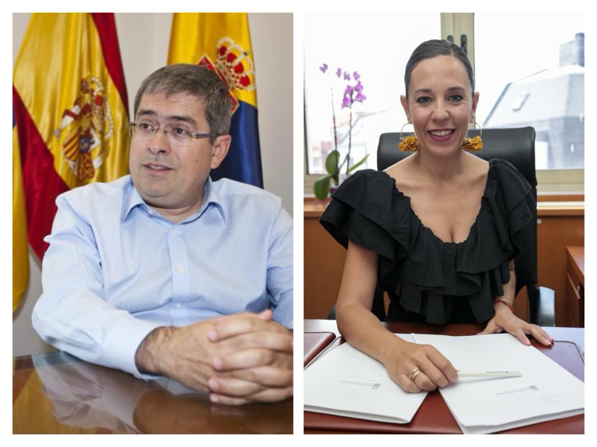 El alcalde de San Bartolomé de Tirajana, Marco Aurelio Pérez, y la consejera de Turismo y Empleo del Gobierno de Canarias, Jéssica de León.