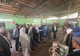 Visita de la delegación canaria al alumnado de Mauritania que forma parte del proyecto de formación e inserción laboral 'Tierra Firme'.