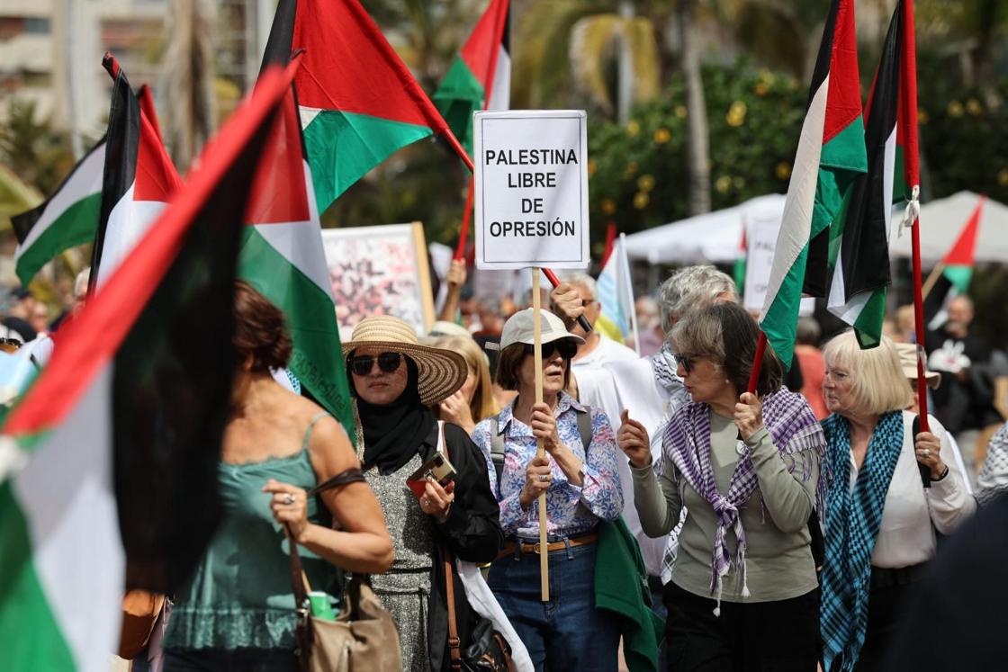 Manifestación contra la guerra, en defensa de la paz y del pueblo palestino