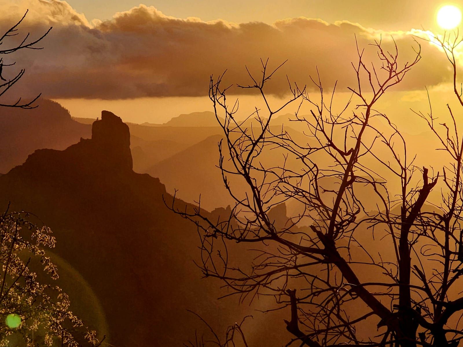 La cumbre de Gran Canaria presenta una fría postal verde