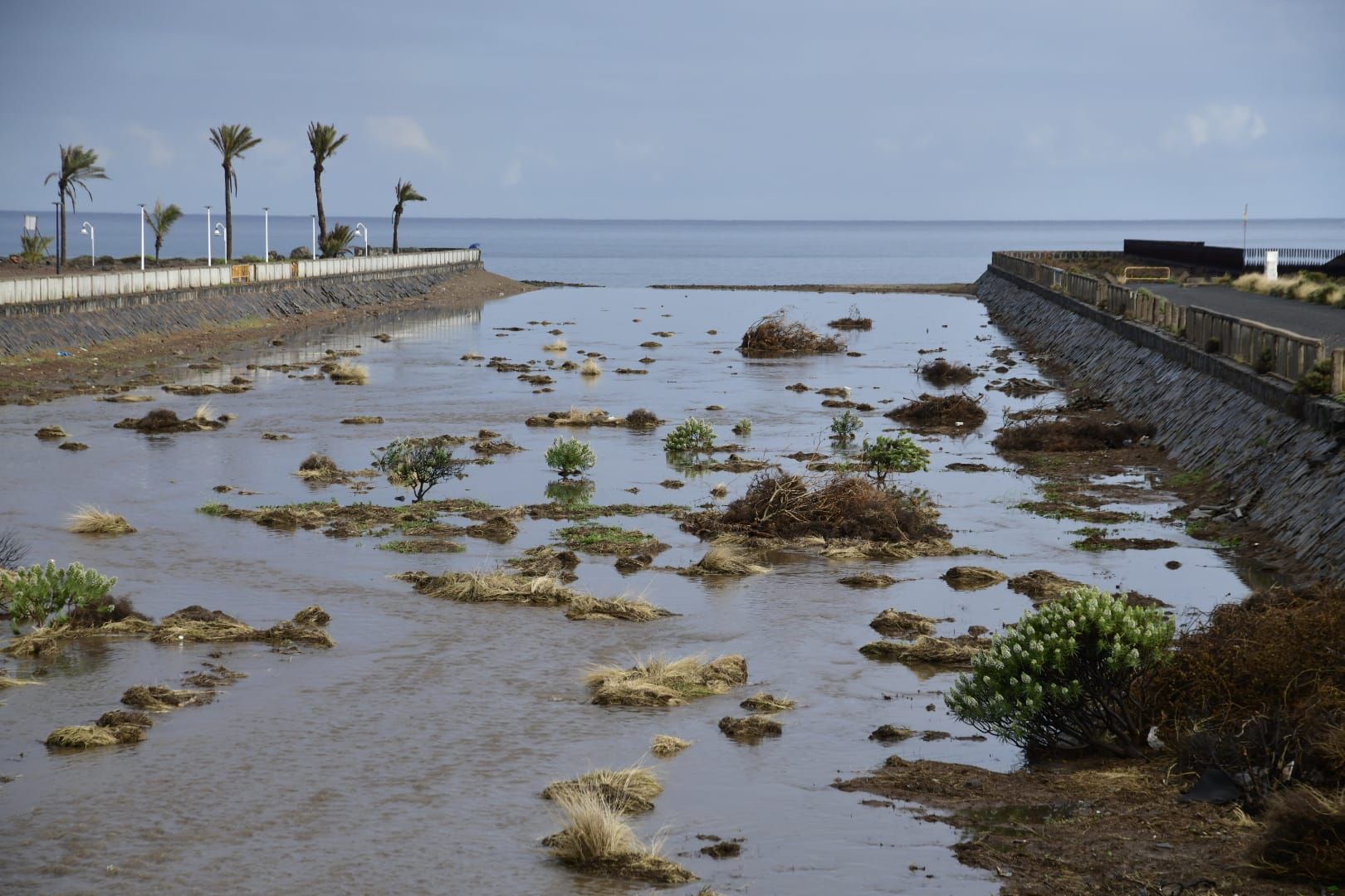 Las intensas lluvias se hacen con Arinaga