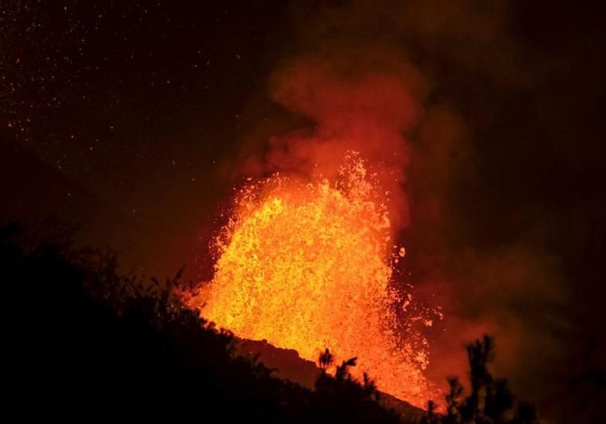 Erupción del Tajogaite en La Palma, en 2021.