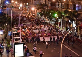 Manifestación feminista en la capital grancanaria en una imagen de archivo.