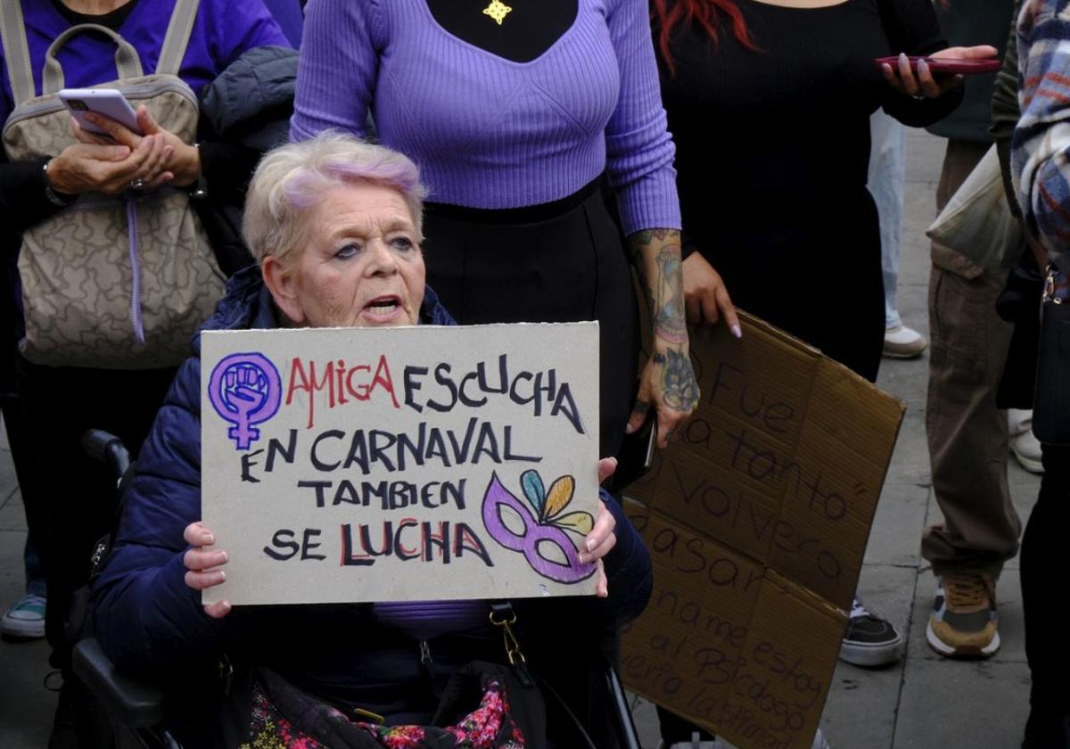 Una manifestante este sábado en la movilización del 8M en la capital grancanaria.