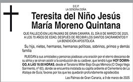 Teresita del Niño Jesús María Moreno Quintana