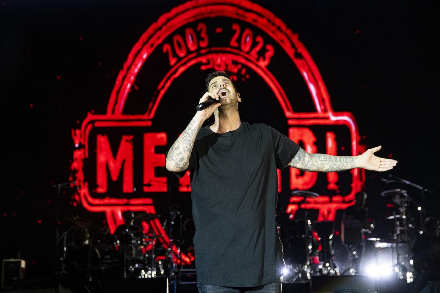 Melendi, durante su concierto en el Granca Live Fest de julio de 2024.