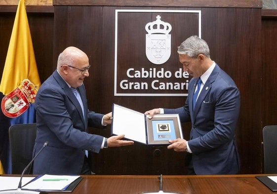 El presidente del Cabildo de Gran Canaria, Antonio Morales, y el alcalde de San Antonio de Texas, Ron Nirenberg.