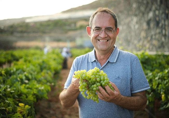 El presidente de la Asociación de Viticultores y Bodegueros de Canarias, Juan Jesús Méndez Siverio