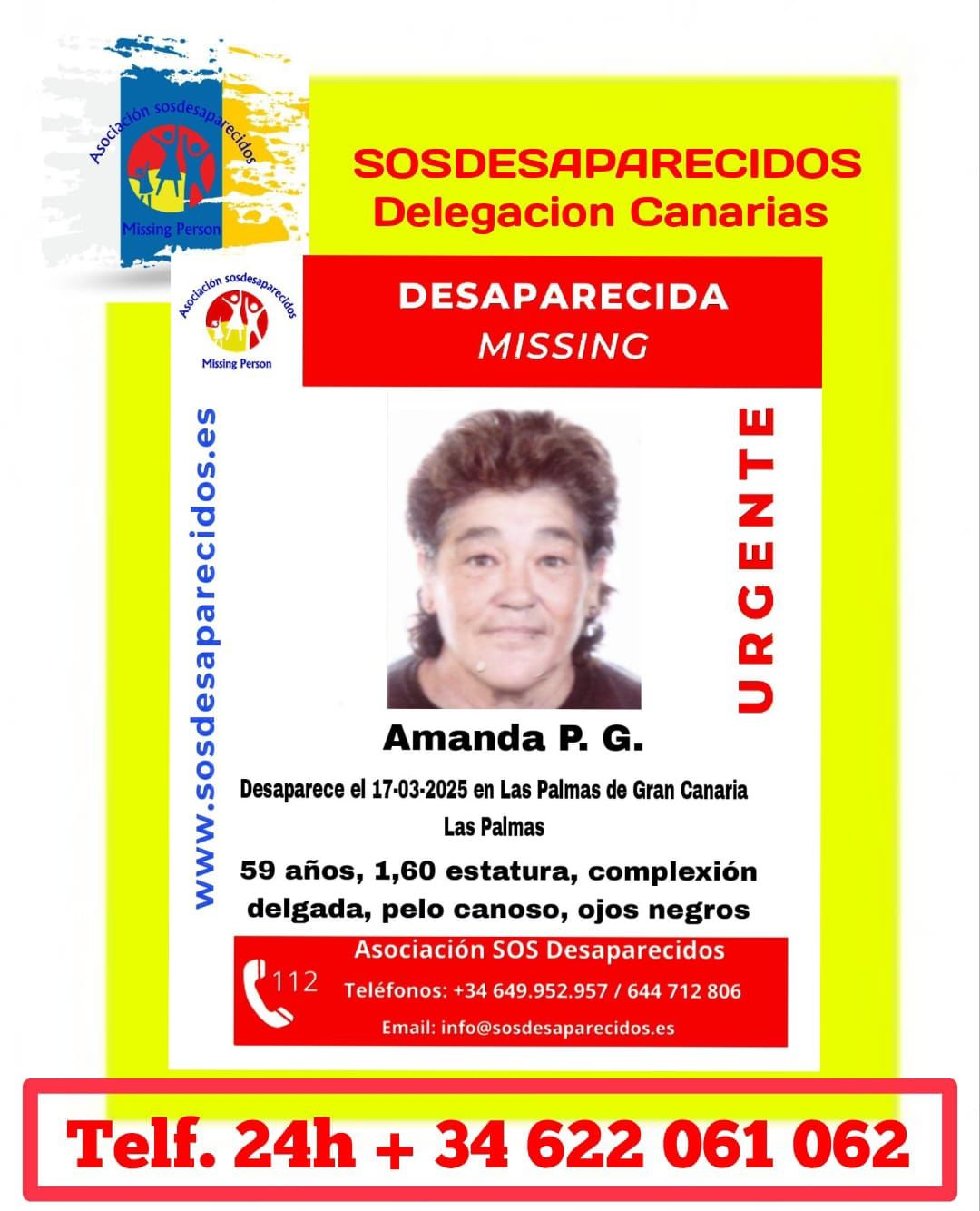 Imagen del cartel del desaparecido.