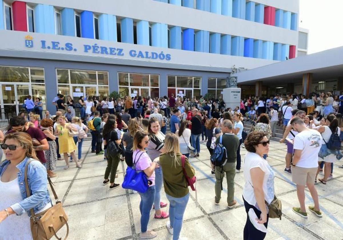 Imagen de archivo de oposiciones de maestros en el IES Pérez Galdós.