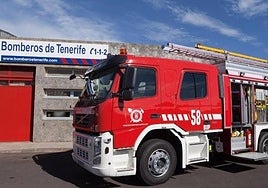 Un hombre afectado de carácter moderado al producirse un incendio en un garaje de Icod de Los Vinos