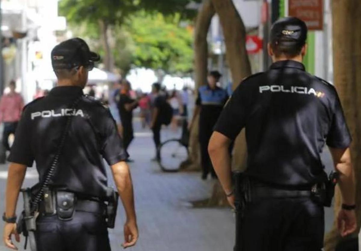 Dos policías nacionales y un inspector ponen en riesgo su vida en un incendio provocado en Telde
