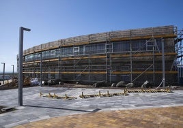 Obras en el centro de windsurf de Pozo Izquierdo.