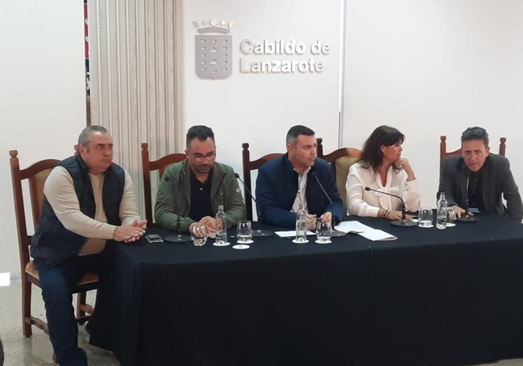 Rueda de prensa de este lunes en el Cabildo.