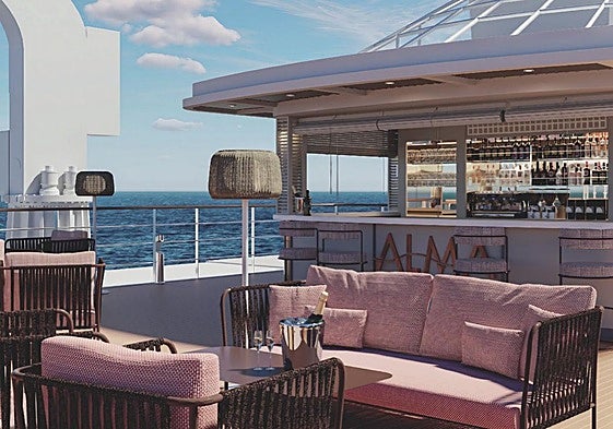 Bar terraza del Ocean Victory.