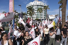 Manifestación el jueves en Tenerife de trabajadores y trabajadoras del turismo.