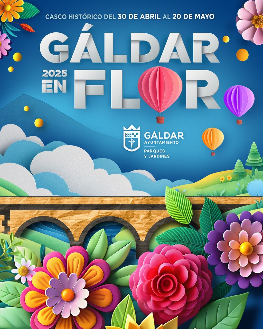 La quinta edición de 'Gáldar en Flor' iluminará las calles del casco histórico del 30 de abril al 20 de mayo