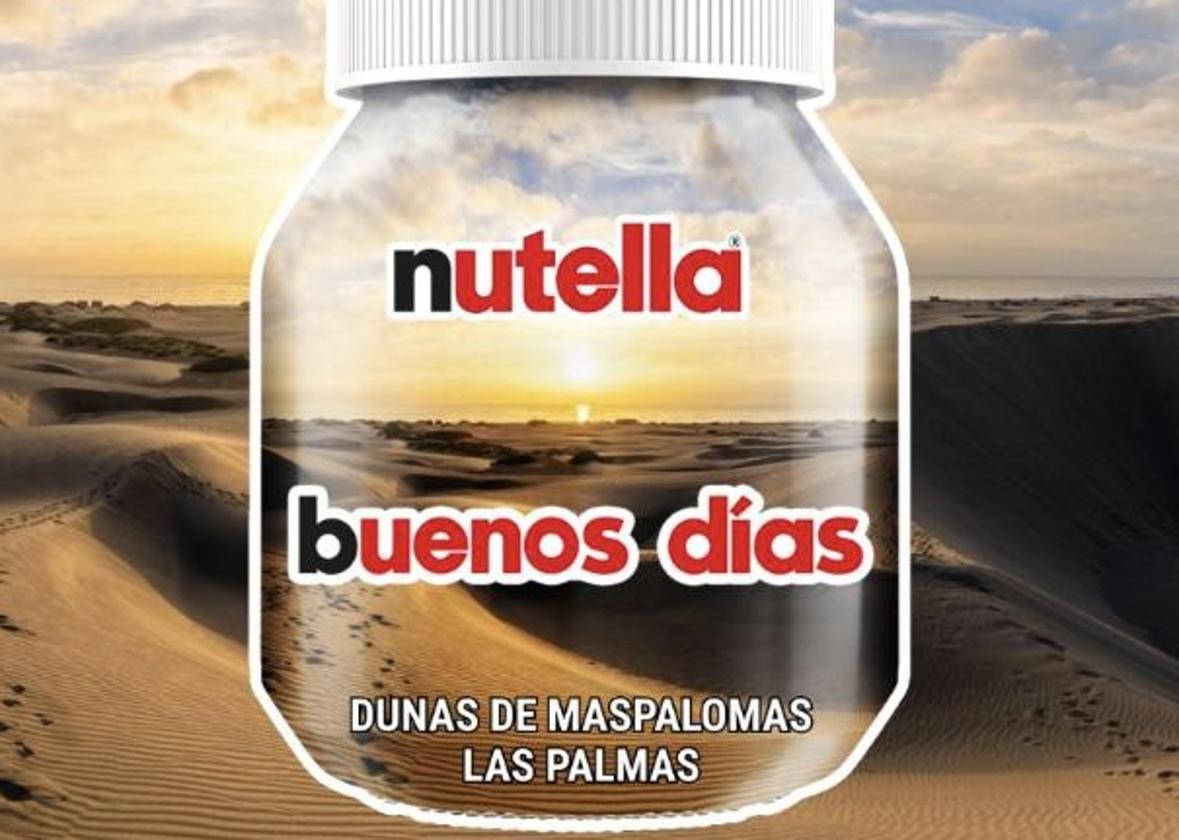 La crema de avellanas se unta con vistas a las Dunas de Maspalomas