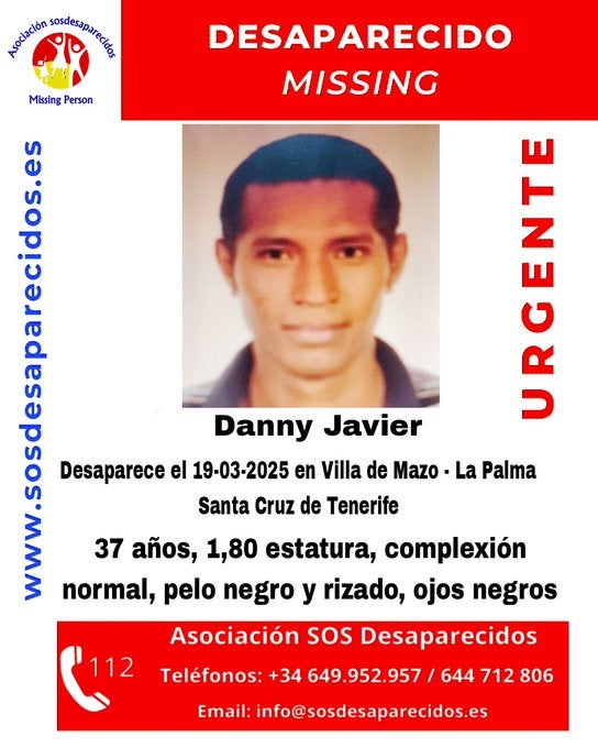 Buscan a Danni Javier, desaparecido en La Palma