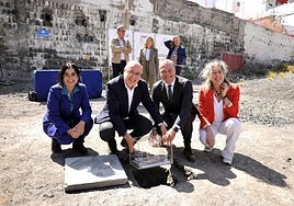 De izquierda a derecha, Carolina Darias, Antonio Morales, Augusto Hidalgo y Teresa Mayans, en el acto celebrado en El Secadero.