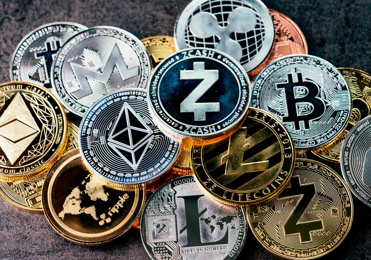 Representación de criptomonedas.