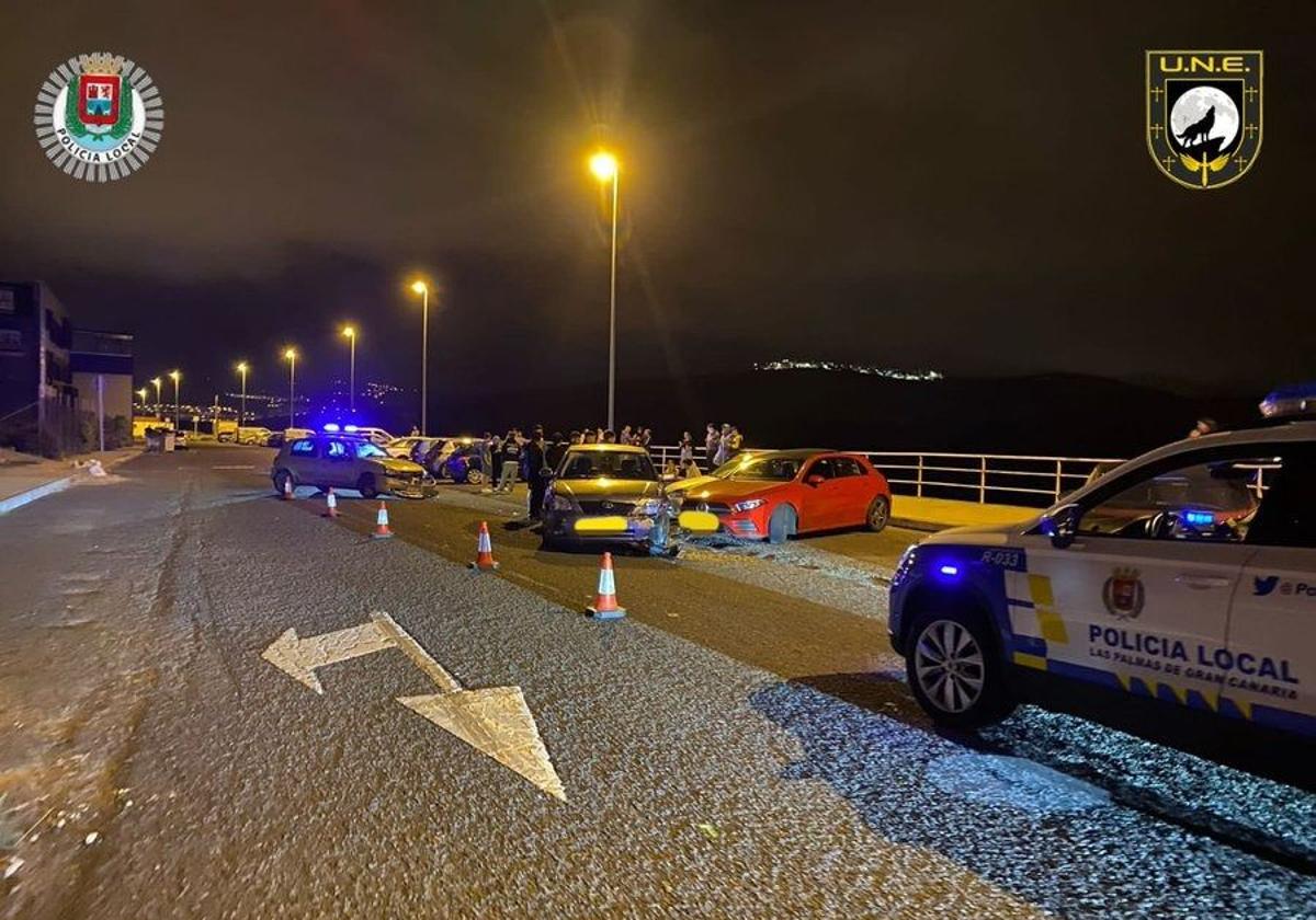 Cuatro vehículos involucrados en un accidente en el mirador de Las Torres