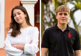 1.- Silvia Ventura Machado alumna del Colegio Hispano Inglés. 2.- Roque Negrín Tervo alumno del Colegio Hispano Inglés.