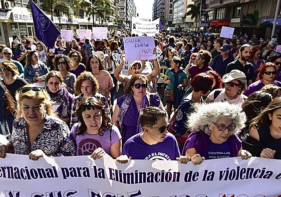Imagen de la última manifestación contra las violencias machistas del 25N en la capital grancanaria.