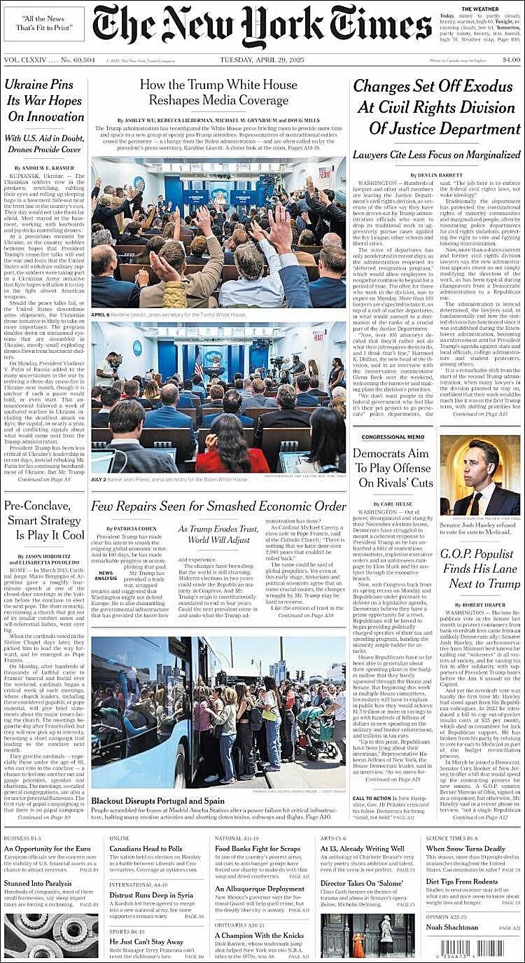 Las portadas de todo el mundo se hacen eco del apagón energético en la península