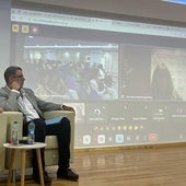 Momento de la intervención telemática de Rita Mendoza.