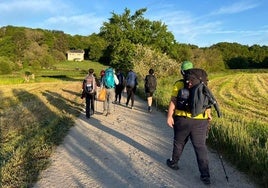 Los alumnos del IES Santa Brígida, en el Camino de Santiago durante el apagón
