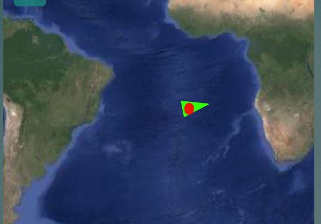 Punto donde se encontraba el buque oceanográfico el pasado miércoles.