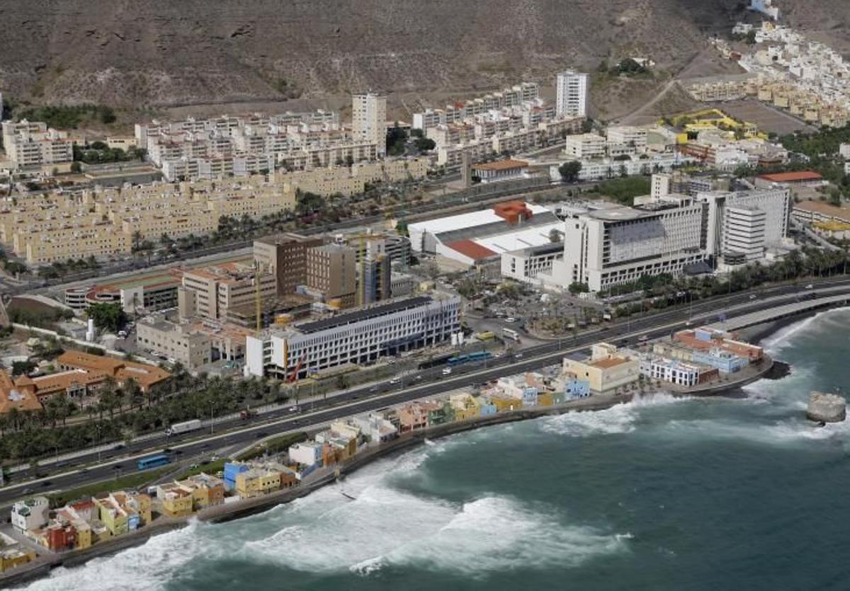 Imagen aérea del barrio marinero de San Cristóbal.