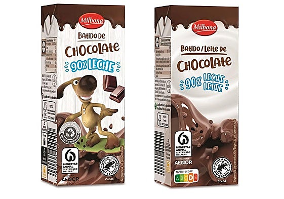 Evolución de los envase de batidos de chocolate, Milbona.