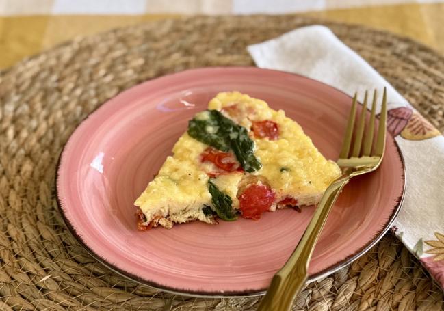 Frittata de espinacas y cherrys