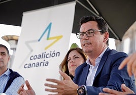 El actual secretario general de CC en Gran Canaria, Pablo Rodríguez, durante la presentación de su candidatura a la reelección en el cargo.
