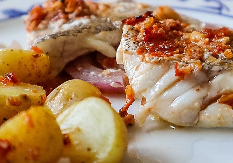 Cherne al horno con papas