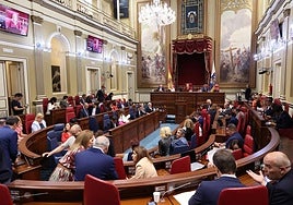 Imagen del Parlamento de Canarias este martes.