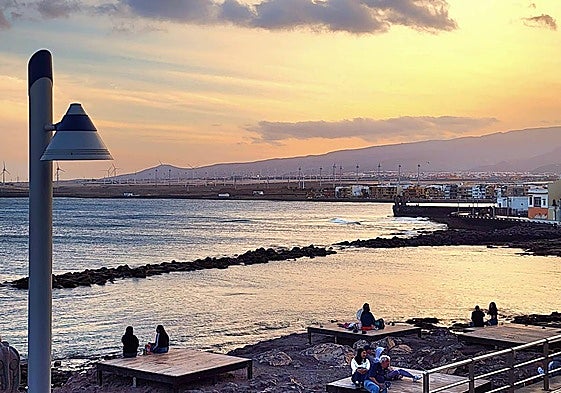 Imagen del atardecer sobre la costa sureste de Gran Canaria.