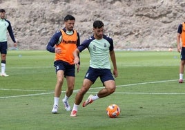 Loiodice y Javi Muñoz, durante un entrenamiento reciente.