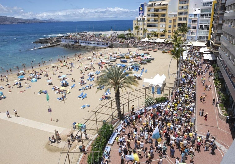 Imagen de la manifestación en la capital grancanaria.