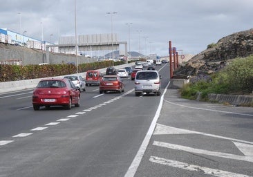 La GC-1 en sentido Norte suma un cuarto carril a la altura de Las Terrazas