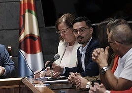 David Godoy, en una imagen de archivo en un pleno del Ayuntamiento de La Aldea de San Nicolás.