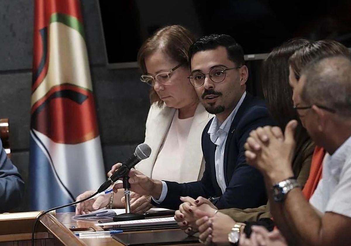 David Godoy, en una imagen de archivo en un pleno del Ayuntamiento de La Aldea de San Nicolás.