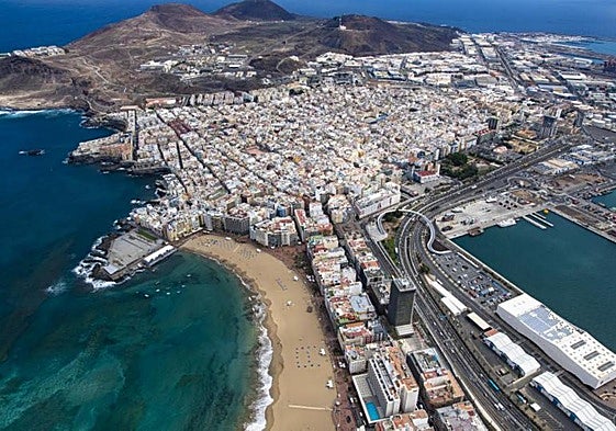 Vista aérea de Las Palmas de Gran Canaria.